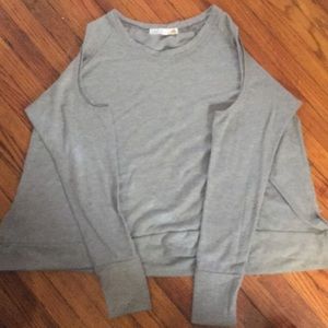 Open shoulder sweatshirt